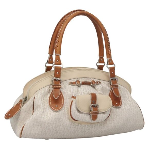 Christian Dior Trotter Canvas Hand Bag Beige Auth - Picture 4 of 16